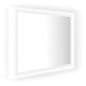 vidaXL Mirror White Acrylic, Engineered wood Medium Mirror Rectangular