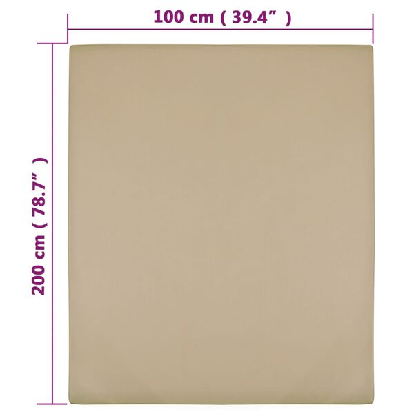 vidaXL Jersey Fitted Sheet Taupe 100% Cotton 39.4 x 78.7 in