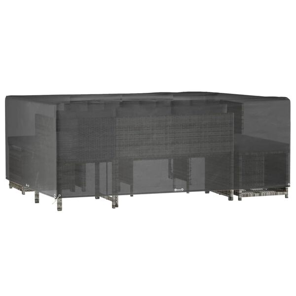 vidaXL Garden Furniture Cover Black Polyethylene, Aluminum