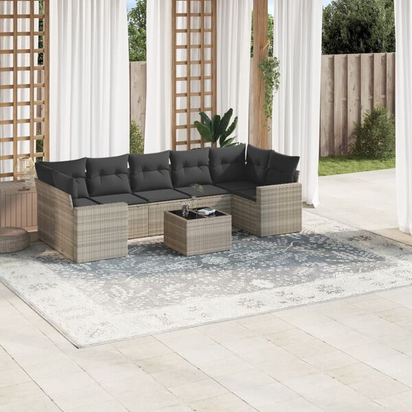 vidaXL Garden Sofa Set Light grey, Dark grey