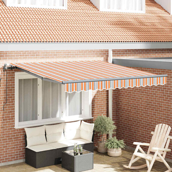 vidaXL Retractable Awning Multicolour 118.11 x 98.43 in