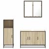 vidaXL Bathroom Furniture Set Sonoma Oak Engineered wood, metal, glass