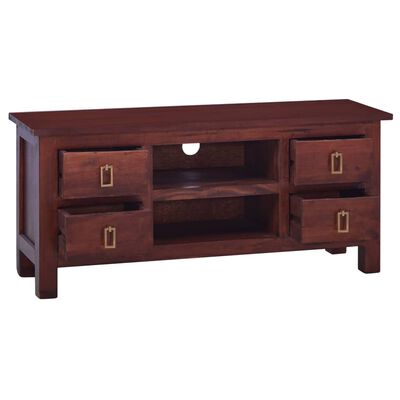 vidaXL TV Cabinet Classical Brown 39.4"x11.8"x17.7" Solid Mahogany Wood