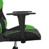 vidaXL Gaming Chair Black and Green Faux Leather
