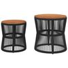 vidaXL Garden Side Table Black and brown PE rattan 2 pcs Stackable