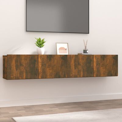 vidaXL TV Cabinets 2 pcs Smoked Oak 31.5"x11.8"x11.8" Engineered Wood