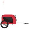 vidaXL Pet Bike Trailer Red and Black Oxford fabric, iron, PVC Small