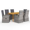 vidaXL Garden Dining Set Grey