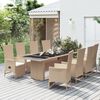 vidaXL 9 Piece Patio Dining Set with Cushions Beige Poly Rattan