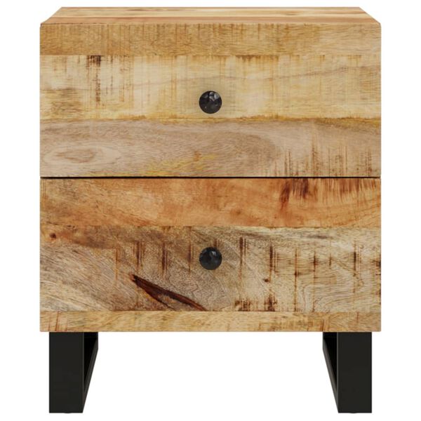 vidaXL Bedside Cabinet Set of 2 Black and Natural Wood