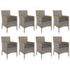 vidaXL Patio Dining Set Set of 8 Grey