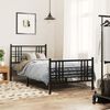 vidaXL Metal Bed Frame without Mattress with Footboard Black 35.4"x78.7"