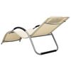 vidaXL Sun Lounger Cream and Gray Textilene, Aluminum, Powder-Coated Steel