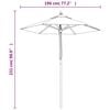 vidaXL Garden Parasol Taupe Polyester, Solid hardwood Medium Collapsible