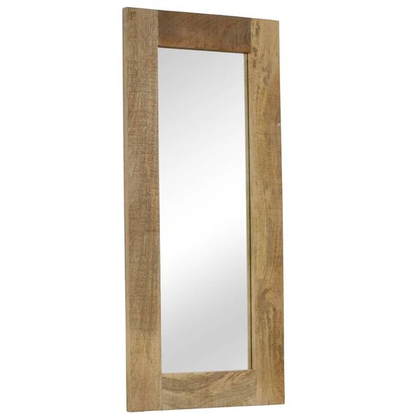 vidaXL Mirror Brown Solid mango wood, glass 19.7 x 43.3 in