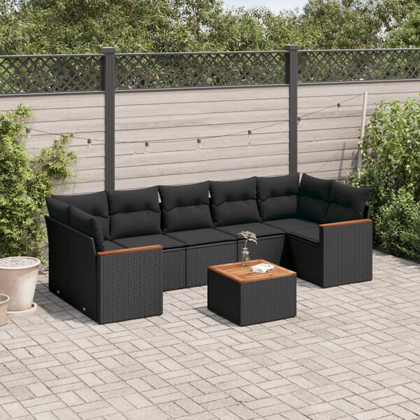 vidaXL Garden Sofa Set Black