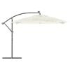 vidaXL Garden Parasol White Polyester Large Height-Adjustable