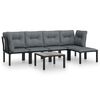 vidaXL Garden Lounge Set Black and Grey