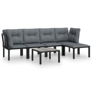 vidaXL Garden Lounge Set Black and Grey