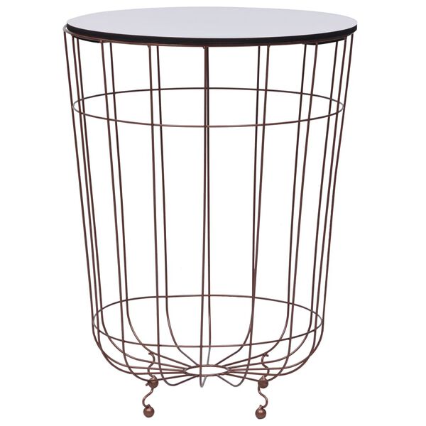 vidaXL Coffee Table Gold, White Metal, MDF 15.7 in across