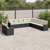 vidaXL Garden Sofa Set Black Frame with Cream White Cushions