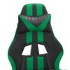 vidaXL Gaming Chair with Footrest Black and Green Faux Leather