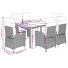 vidaXL Garden Dining Set Grey