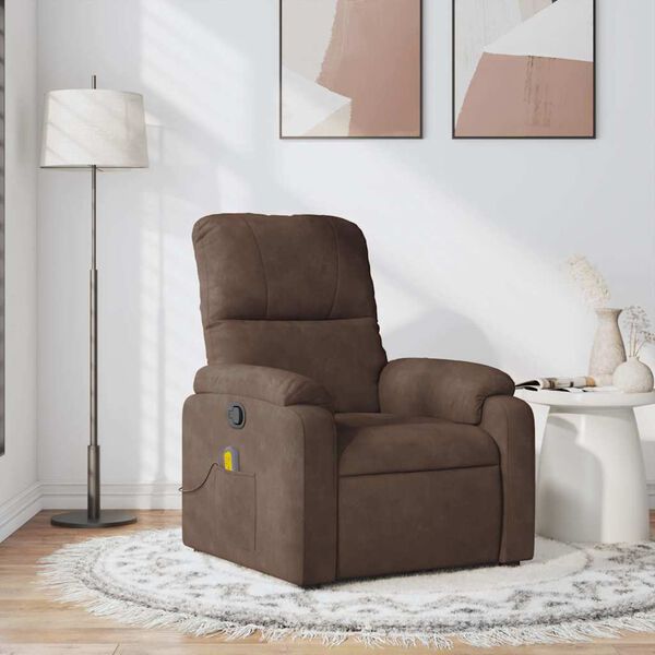 vidaXL Massage Recliner Chair Brown