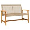 vidaXL Garden Lounge Set Beige and Brown PE rattan, solid acacia wood, metal