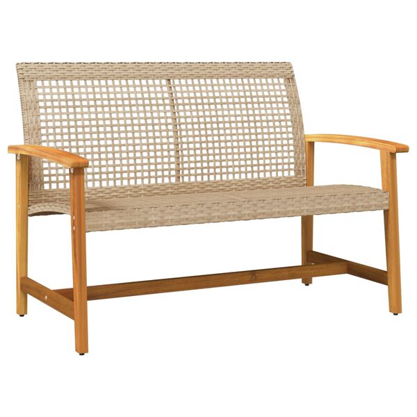 vidaXL Garden Lounge Set Beige and Brown PE rattan, solid acacia wood, metal