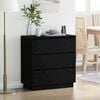 vidaXL Bedside Cabinet with Black 71 x 34.5 x 75 cm Engineered wood