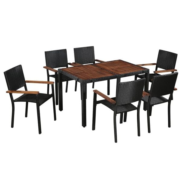 vidaXL Dining Set Brown and Black