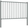 vidaXL Fence Panel with Posts Powder-coated Steel 5.9 ft x 2.5 ft Anthracite