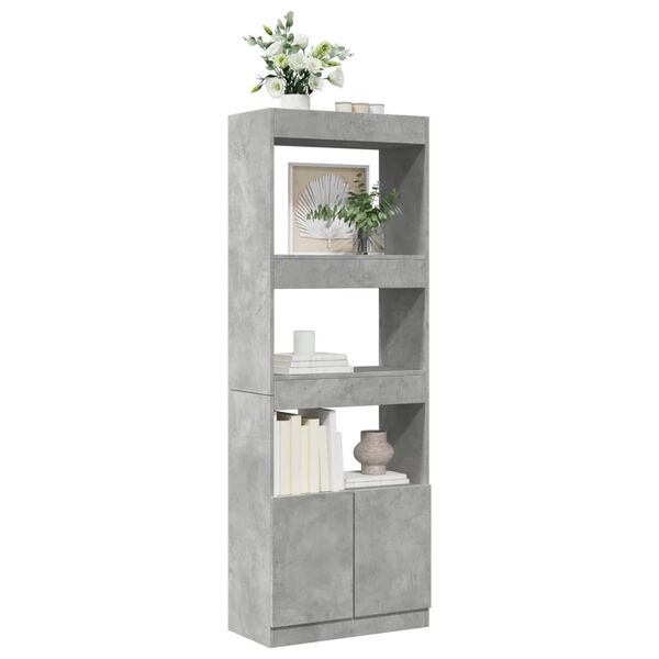 vidaXL Highboard Concrete grey Engineered wood Tall Highboard