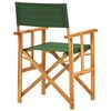 vidaXL Chair Natural wood and green Solid acacia wood and polyester