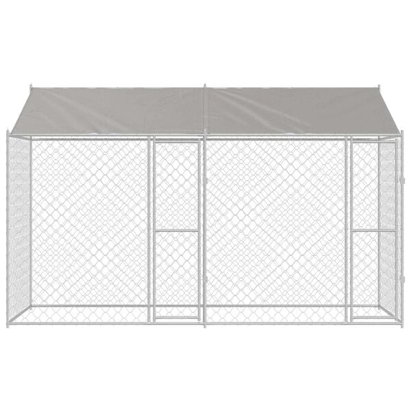 vidaXL Dog Cage Silver 400 x 200 x 256 cm Galvanised Steel