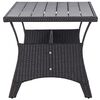 vidaXL Garden Table Black PE rattan, PS board, powder-coated steel Medium