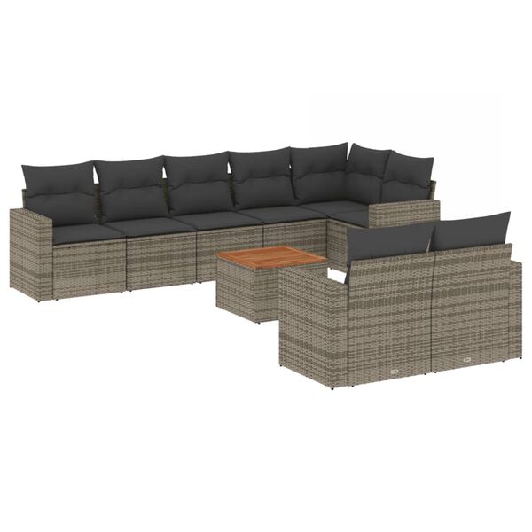 vidaXL Garden Sofa Set Grey, Brown, Dark Grey