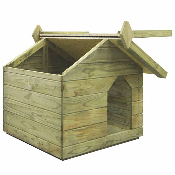 vidaXL Dog House Green Impregnated pinewood Medium Durable Dog House