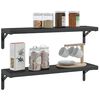 vidaXL Shelf Bracket Black Stainless steel with black finish