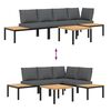 vidaXL Garden Sofa Set Black, Brown, Anthracite