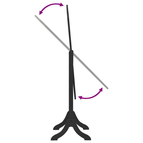 vidaXL Free Standing Mirror Black Engineered wood Full-length Tiltable