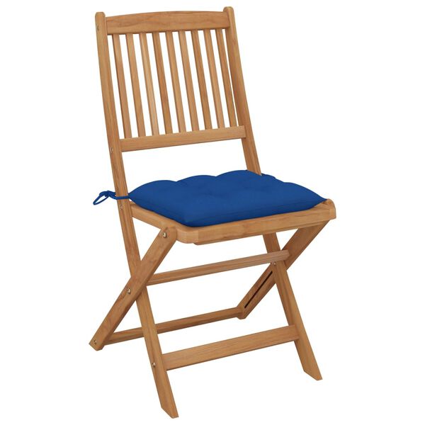 vidaXL Folding Patio Chairs 8 pcs with Cushions Solid Acacia Wood (2x313604+2x314891)