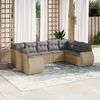 vidaXL Garden Sofa Set Beige Poly Rattan 9-Piece Set Modular