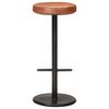 vidaXL Bar Stool Set of 2 Brown and Black Real leather and iron Standard