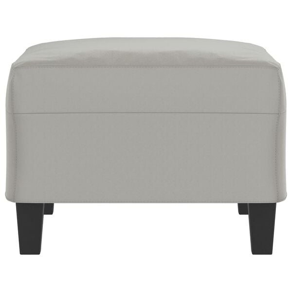 vidaXL Footstool Light grey 100% polyester microfiber fabric, plywood