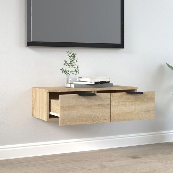 vidaXL Wall Cabinet Sonoma Oak Engineered Wood 26.8x11.8x7.9 in