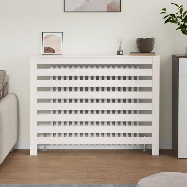 vidaXL Radiator Cover White 42.7x7.5x33.1" Solid Wood Pine