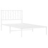 vidaXL Bed Frame White Steel Twin Bed Frame Rectangular Modern