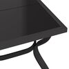 vidaXL Garden Table Grey and black Powder-coated steel, tempered glass